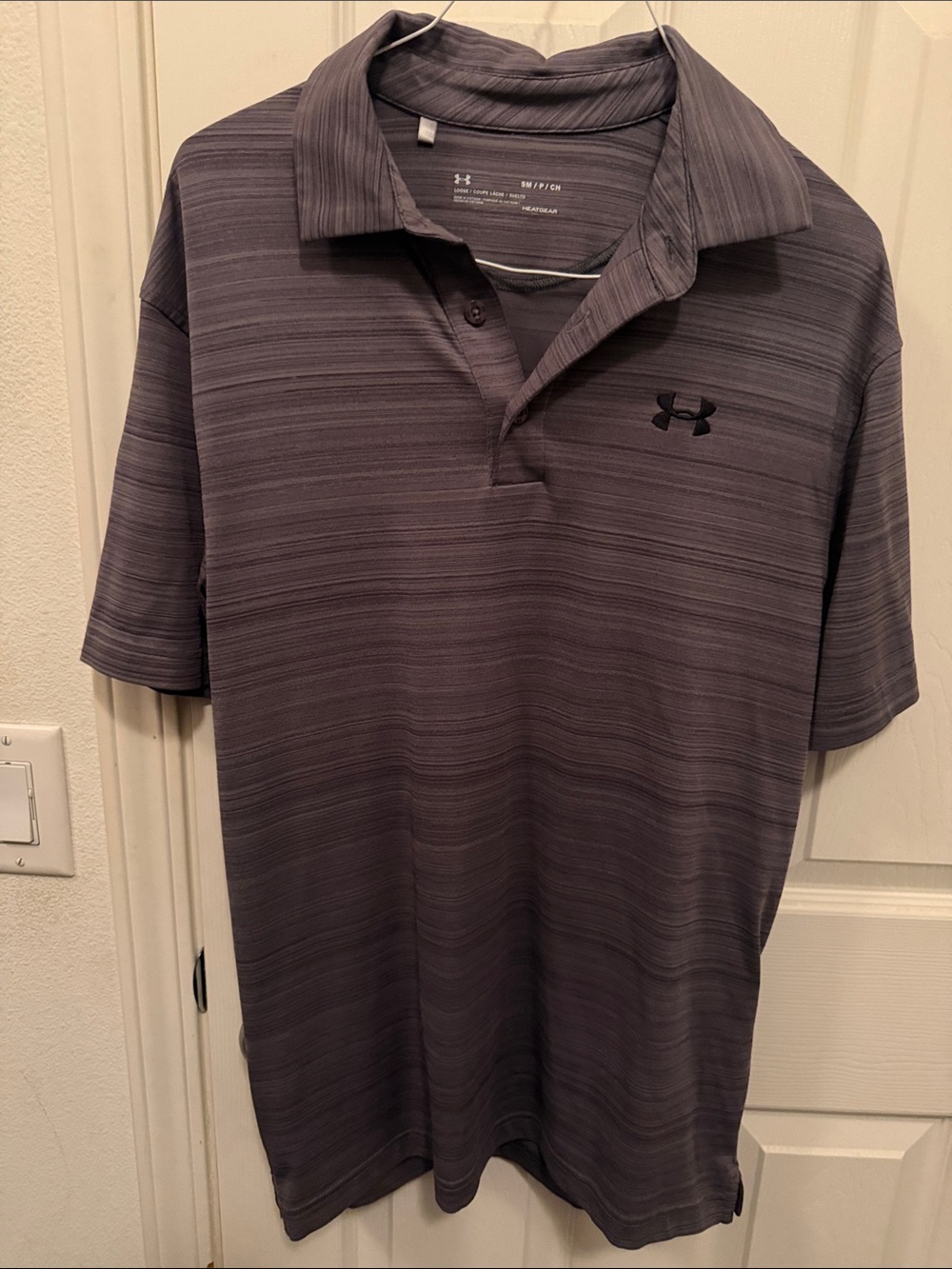 Under Armour Men's Charcoal Striped Performance Polo